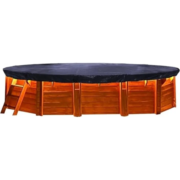 QUICK STAR Solarplane Pool Oval Planenmaß 700x440 cm für Pools 625x360 cm Winterabdeckplane Poolabdeckung 200g/m³ Schwarz – Bild 1