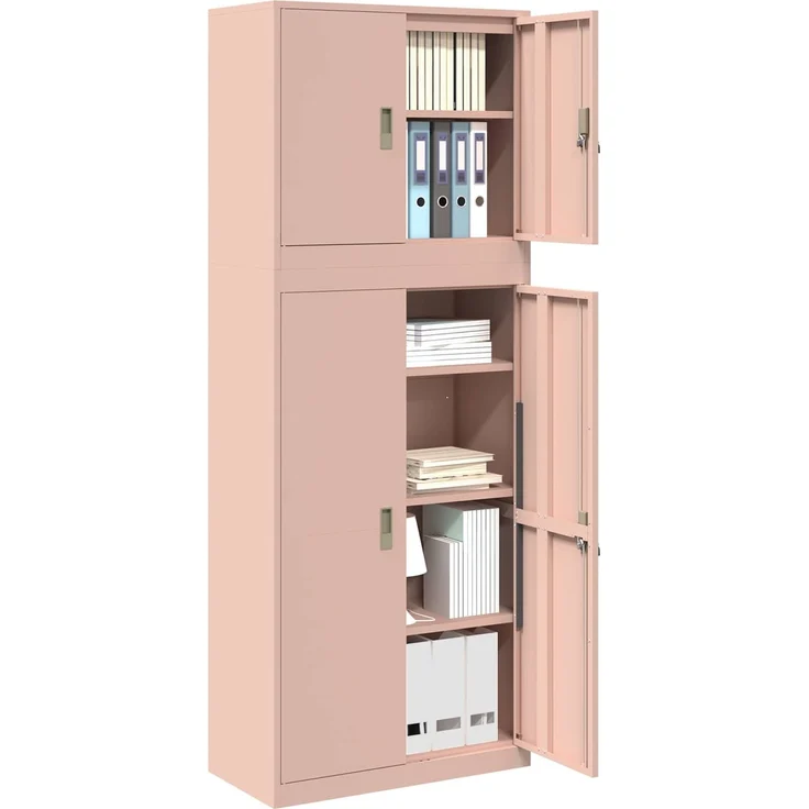 vidaXL Aufbewahrungsschrank 2 stk. Rosa 80 x 40 x 210 cm Stahl 3438742 – Bild 3