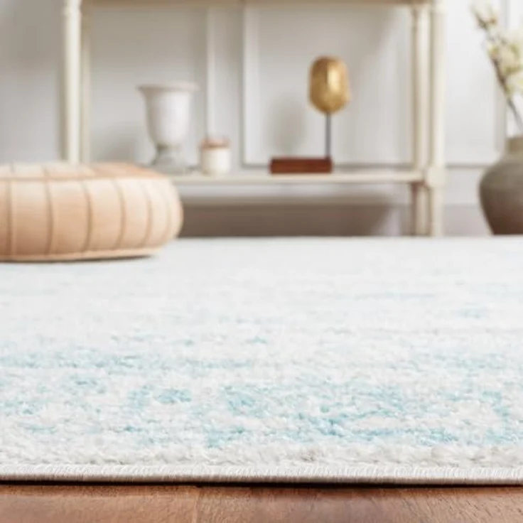 Safavieh Quadratischer Teppich 122x122 cm - Adirondack Collection - Transitional Design, Elfenbein & Hellblau, Pflegeleichte Synthetikmischung, Ideal für Wohnzimmer, Schlafzimmer, Büro – Bild 5