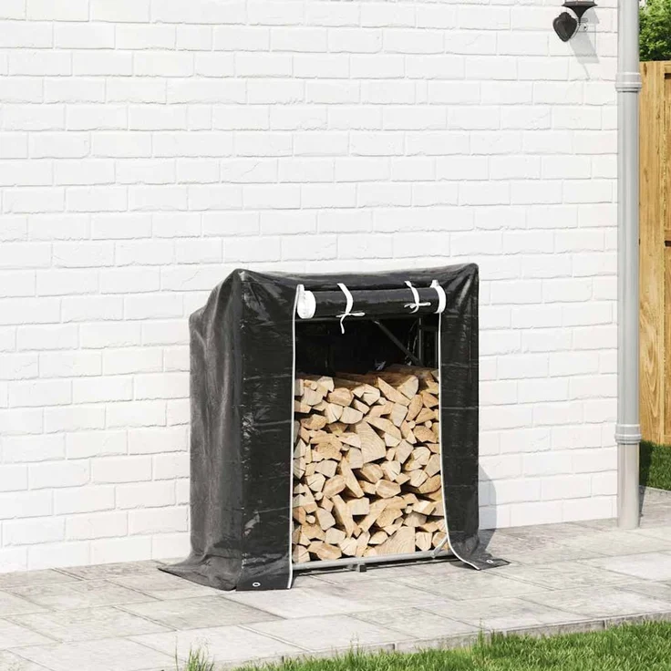 vidaXL Brennholzregal mit Regenschutz 100,5x40,5x110,5 cm 4104936 – Bild 3