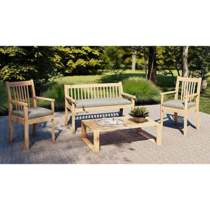 chilly pilley Bankkissen Bankauflage Polsterauflage Reißverschluss mit Schlaufen Kissen für Gartenbank Gartenbankauflage für Gartenmöbel Sitzkissen & Rückenkissen Outdoor (120 x 40 x 5 cm, Silber) – Bild 6