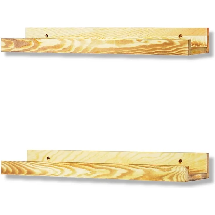 Coradoma Deko-Wandregal Wandregal 2er Set aus Holz für Bilder, Fotorahmen, Bücher 43x10 cm, 2-tlg. – Bild 1