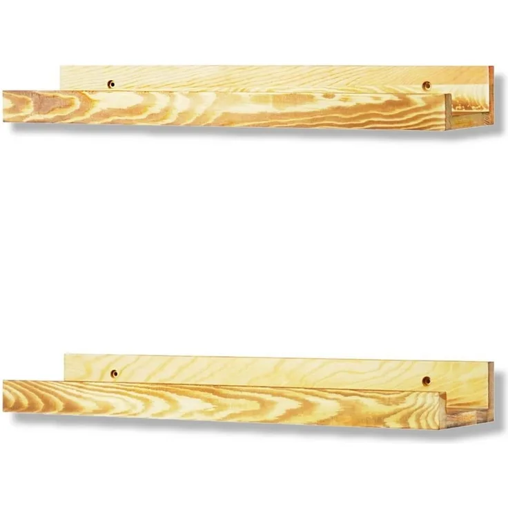 Coradoma Deko-Wandregal Wandregal 2er Set aus Holz für Bilder, Fotorahmen, Bücher 43x10 cm, 2-tlg.