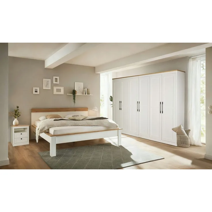 OTTO home Kleiderschrank Büsum Schlafzimmer Schrank Otto´s Choice mit 6 Türen (stabile robuste Bauweise mit optimaler Aufteilung - Breite 3m) Schlafzimmerschrank Landhaus Design Garderobe Schrank Bestseller