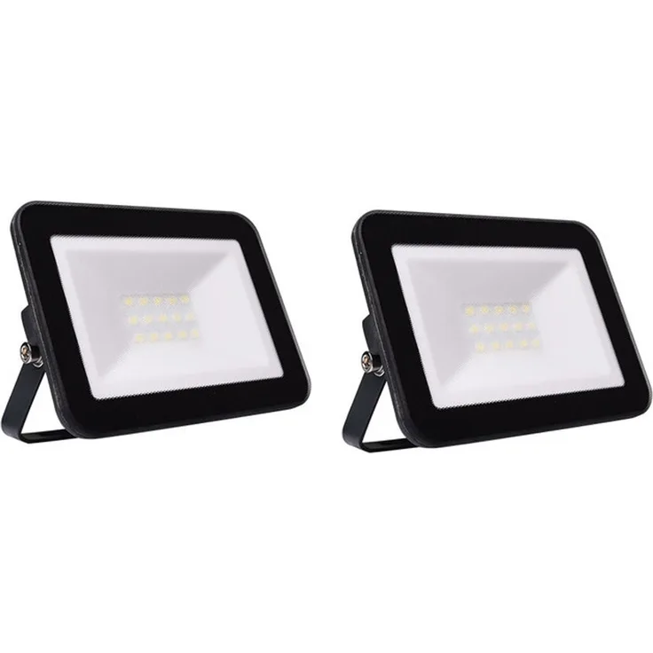 30 Watt LED Flutlichtstrahler 2er SET, 6500 Kelvin Tageslichtweiß, IP65