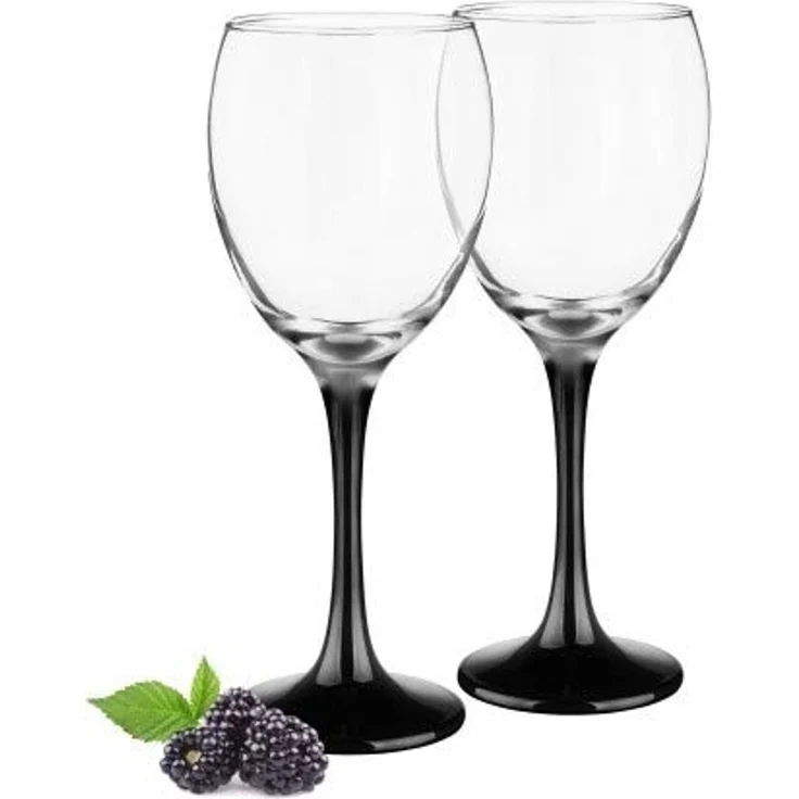 6 Weingläser 300ml mit schwarzen Füßen Weinglas Weißweingläser Rotweingläser Weinkelche – Bild 2