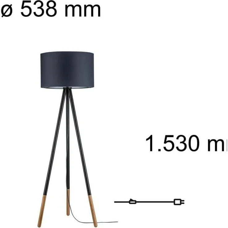 Paulmann No. 79633 Stehleuchte Neordic Rurik Grau, Holz E27 – Bild 8