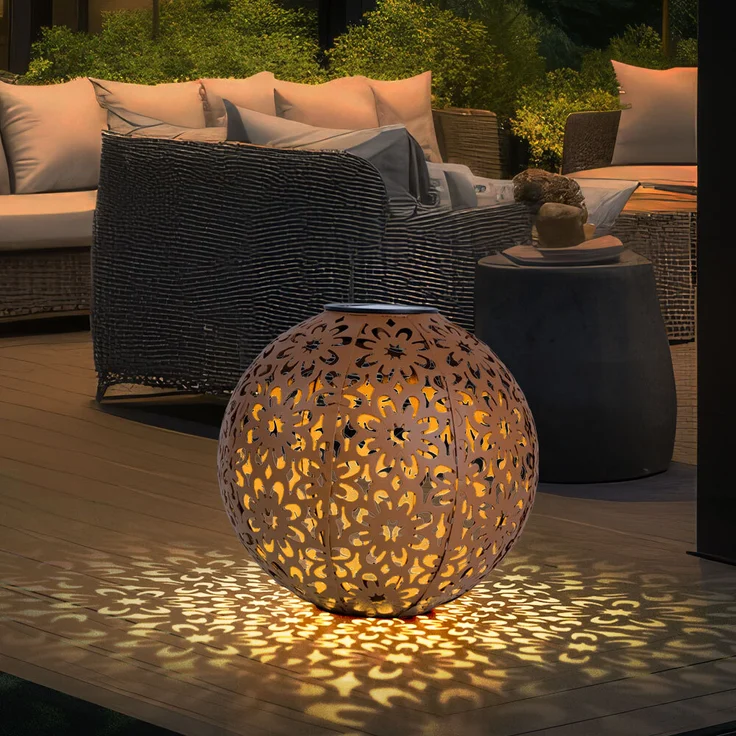 3x LED Solarleuchte, Dekorgeflecht-Kugel, D 20 cm – Bild 9