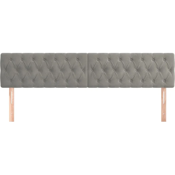vidaXL Kopfteile 2 Stk. Hellgrau 90x7x78/88 cm Samt 346376 – Bild 3