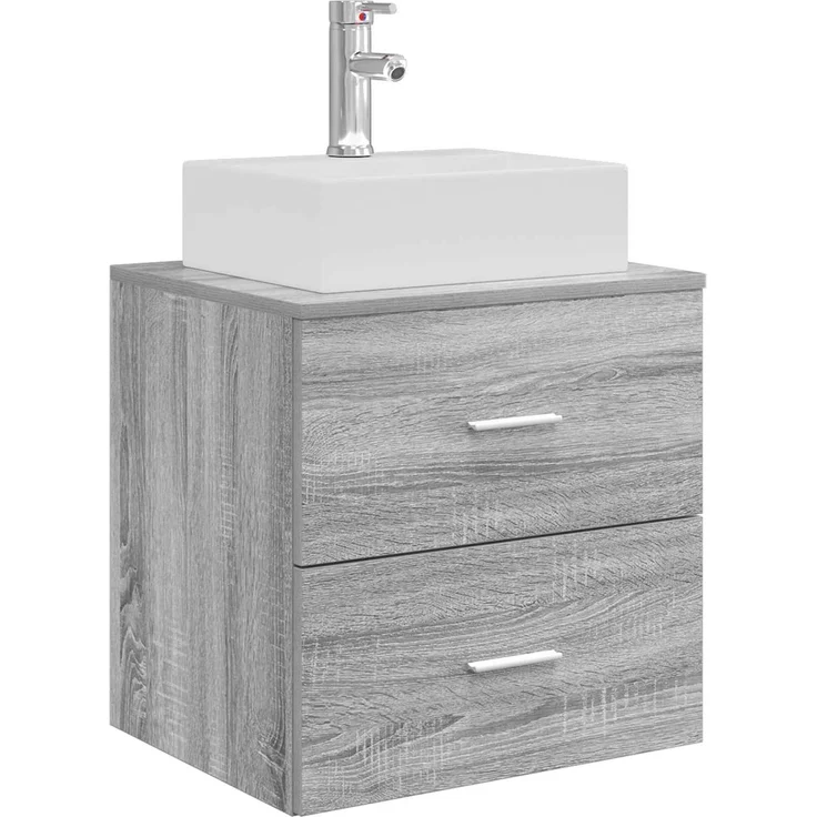 vidaXL Badezimmerschrank-Set 3 stk. Grau Sonoma 129 x 41 x 79,5 cm 3405840 – Bild 5