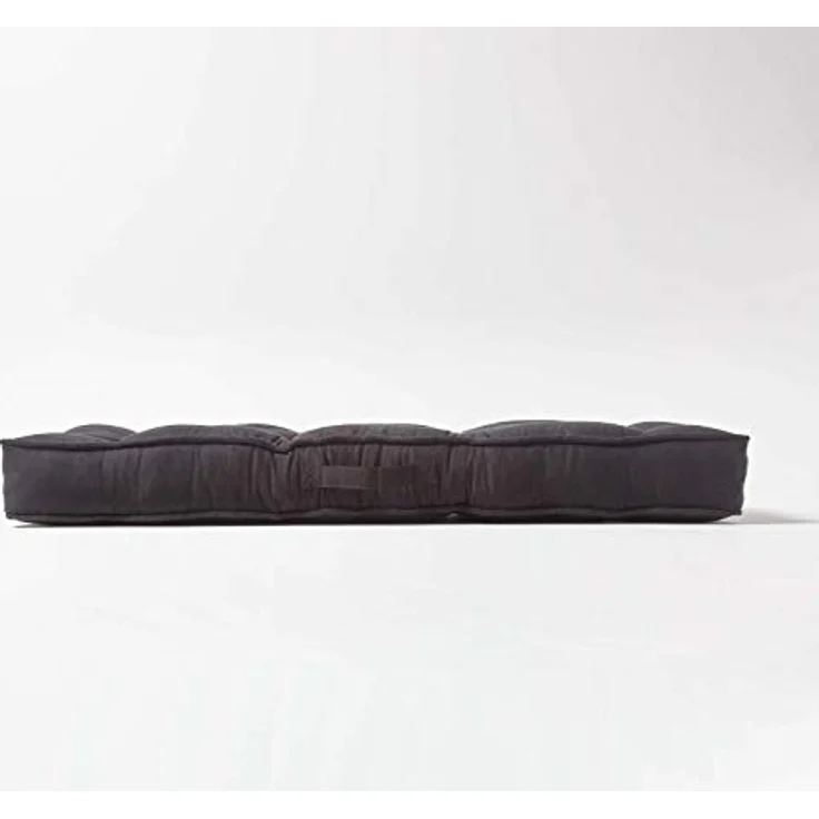 Homescapes Sitzkissen Sofa-Auflage 100x48 cm mit Veloursbezug – dickes Sitzkissen schwarz – Bild 6