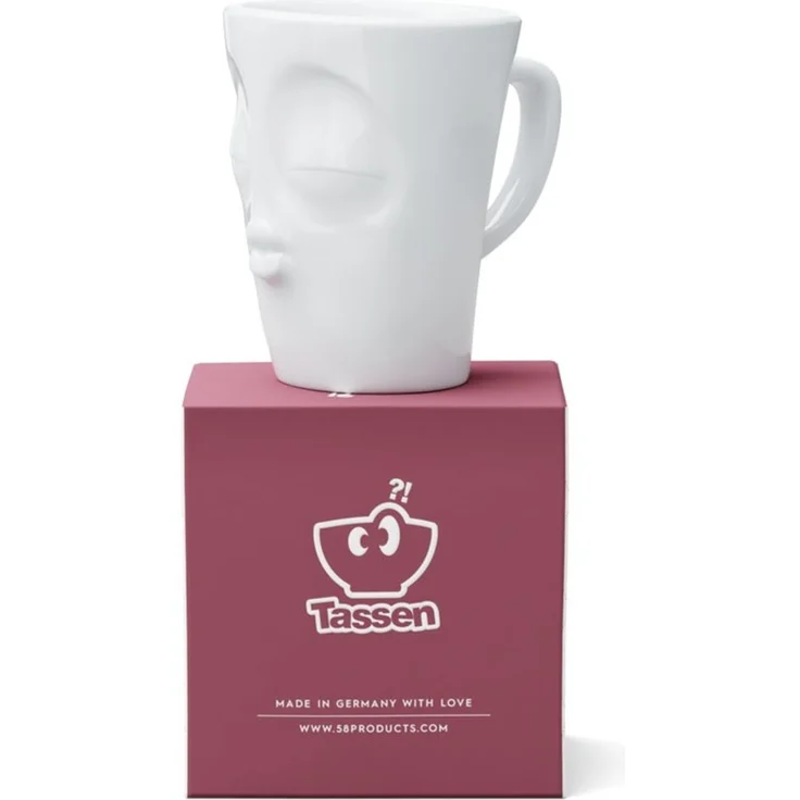FIFTYEIGHT TV Tasse Kaffeebecher 87 Henkelbecher Küssend weiß Becher Porzellan – Bild 2