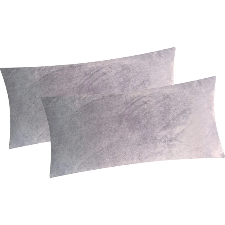 Heubergshop Kissenbezug, (2 Stück), 2er Set Fleece 40x80cm Winter - Grau - flauschig weich Kissenhülle – Bild 3