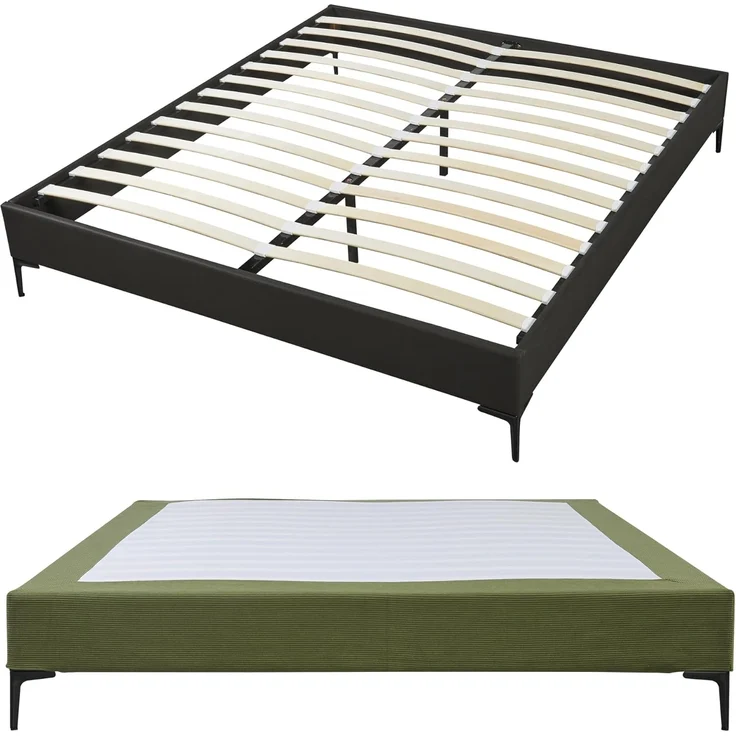 Doppelbett Lilla mit Matratze Cord 160x200 cm Grün [en. casa] – Bild 6