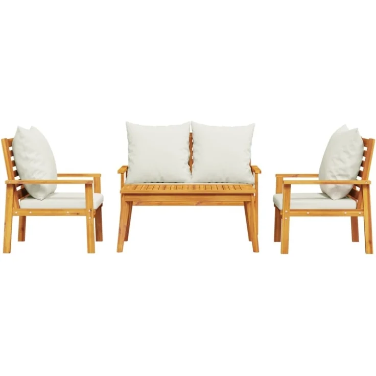 vidaXL 4-tlg. Garten-Lounge-Set mit Kissen Massivholz Akazie 3211795 – Bild 9