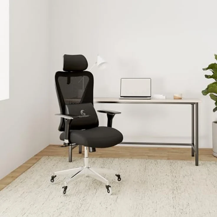 Clouvou CleverSeat Drehstuhl, Schwarzer Textilstuhl mit ergonomischer Form, 70x134x70 cm – Bild 1