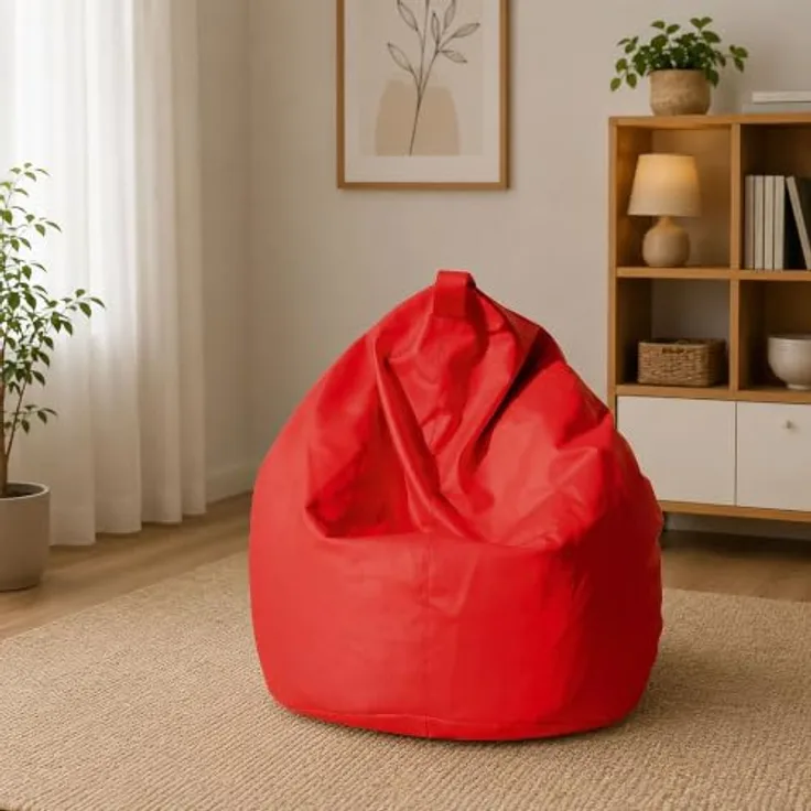Dmora Eleganter Sitzsack, rote Farbe, Maße 80 x 120 x 80 cm