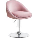 VASAGLE Stuhl verstellbar, Schminkstuhl, Bürostuhl, drehbar, Barhocker mit Rückenlehne und Sockel, Stahl, für Theke, Büro, Schminktisch, Esszimmer, 52,5x50 x (81,5–93,5) cm