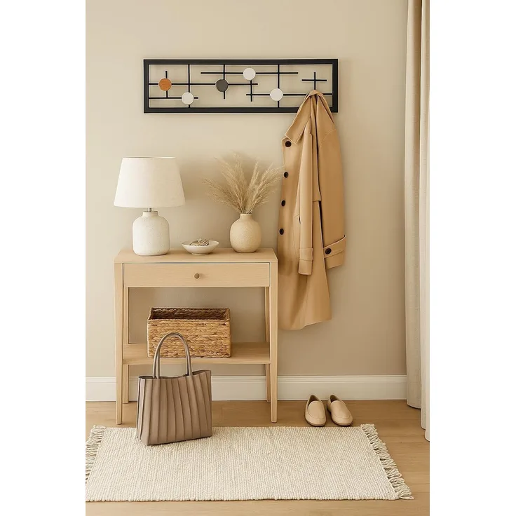 Wandgarderobe aus Metall "Johanna", schwarz lackiert