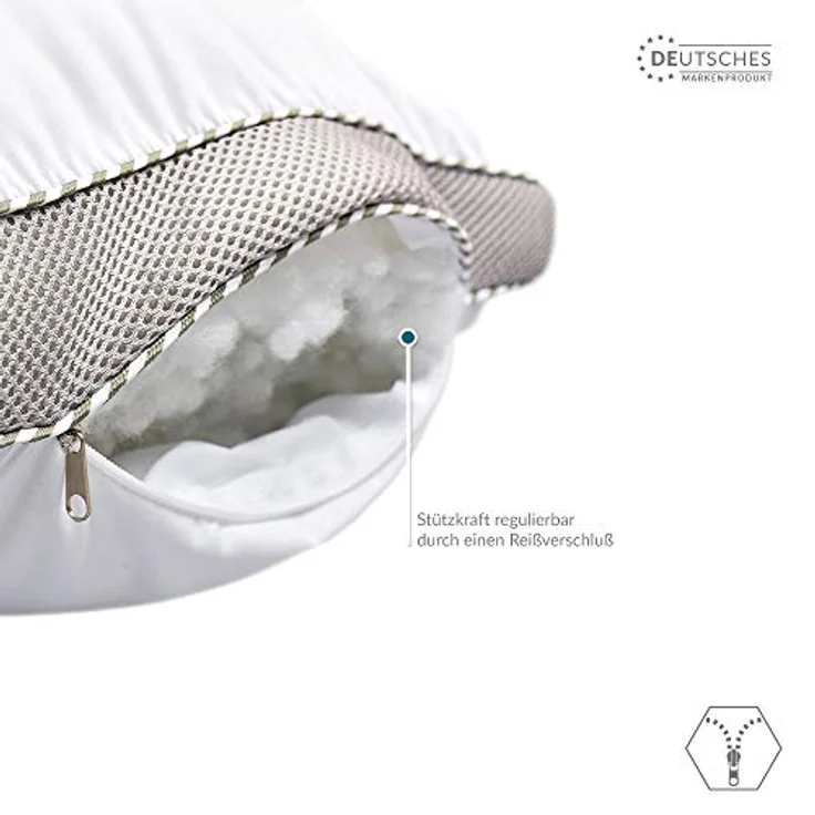 SEI Design Kopfkissen Drei-Kammerkissen Classica Soft 3D 40x80 SWAN Schlafkissen, Füllung: Airdream micro, Bezug: Microfaser, Rückenschläfer, Seitenschläfer, Bauchschläfer, Alternative zu Daunen – Bild 8