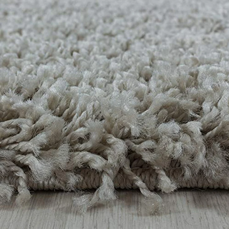 Carpetsale24 Shaggy Hochflor Teppich 80 cm Rund Natur weich flauschig modern einfarbig Für Eingangsbereich oder kleine Nischen für Wohnzimmer Schlafzimmer Flur – Bild 6