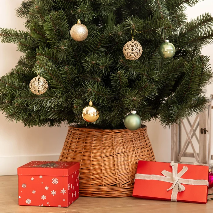 KADAX Naturgeflechtabdeckung Aliano 50 cm für Weihnachtsbaumständer – Bild 9