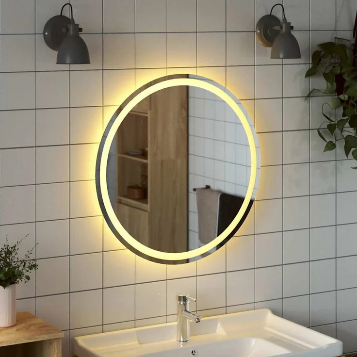 LED-Badspiegel, Wandspiegel, Badezimmerspiegel 70 cm Rund – Bild 3
