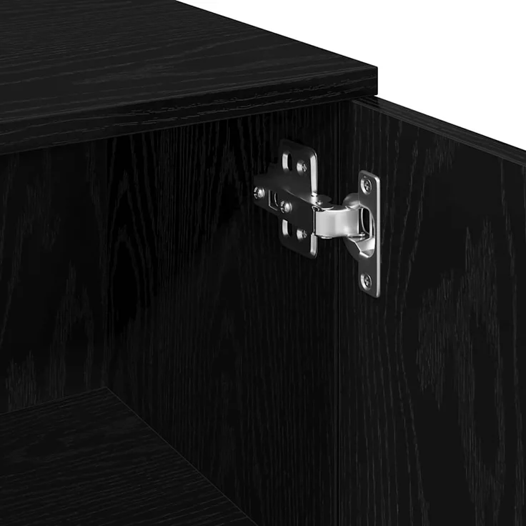 vidaXL Badezimmerschrank mit Tür Schwarz Eichen-Optik 30 x 30 x 179 cm 862513 – Bild 8