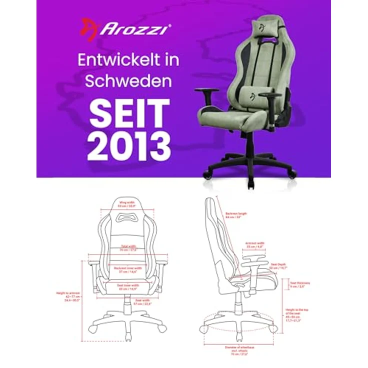 Arozzi Torretta Supersoft, Bürostuhl in forest green mit 3D-armlehnen, bis 120 kg, ergonomisches Design – Bild 2