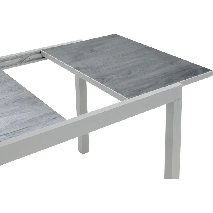 greemotion Ausziehtisch Monza, Glastischplatte, Keramiklook, 160/240 x 75 x 90 cm, Silber / Grau – Bild 7
