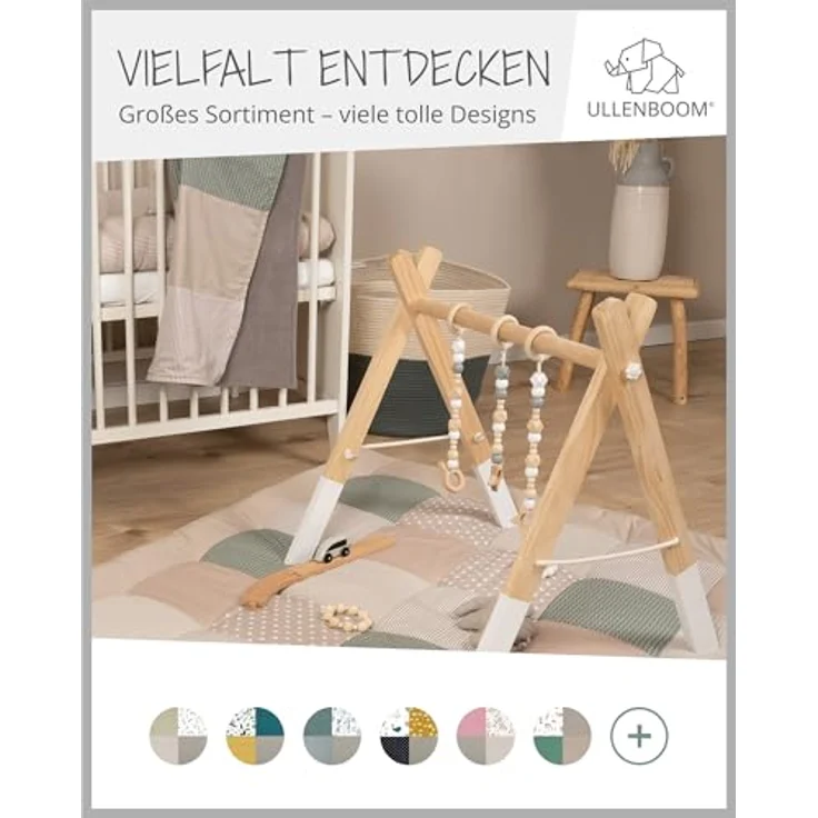 ULLENBOOM Babynest - 100% OEKO-TEX Materialien & Made in EU, Blätterzauber - Babynestchen Neugeborene aus kuscheliger Baumwolle, Ideal als Reisebett & Kuschelnest geeignet – Bild 8