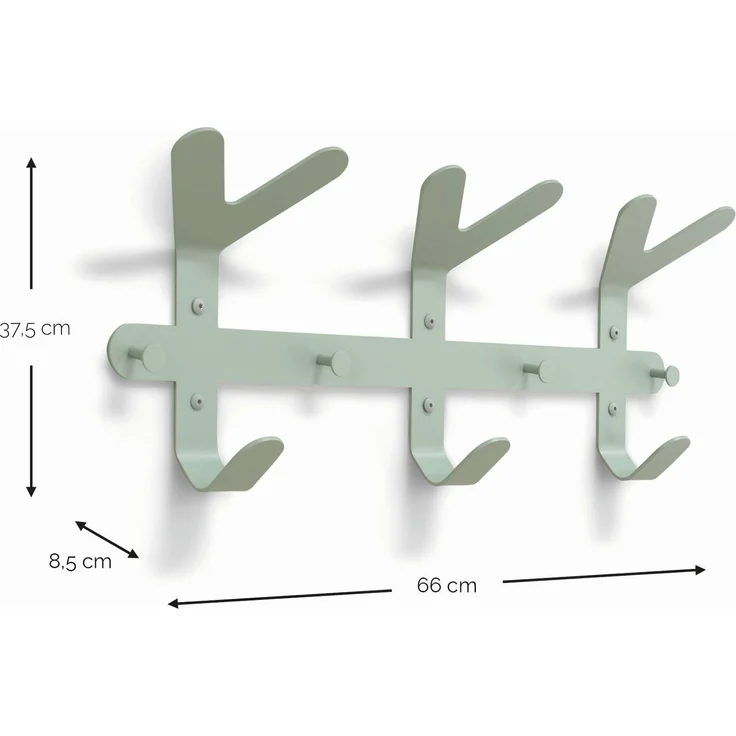 Spinder Design FRONDO Garderobe aus Stahl im modernen Farbton Dusty Green 66x8,5x37,5 cm – Bild 6