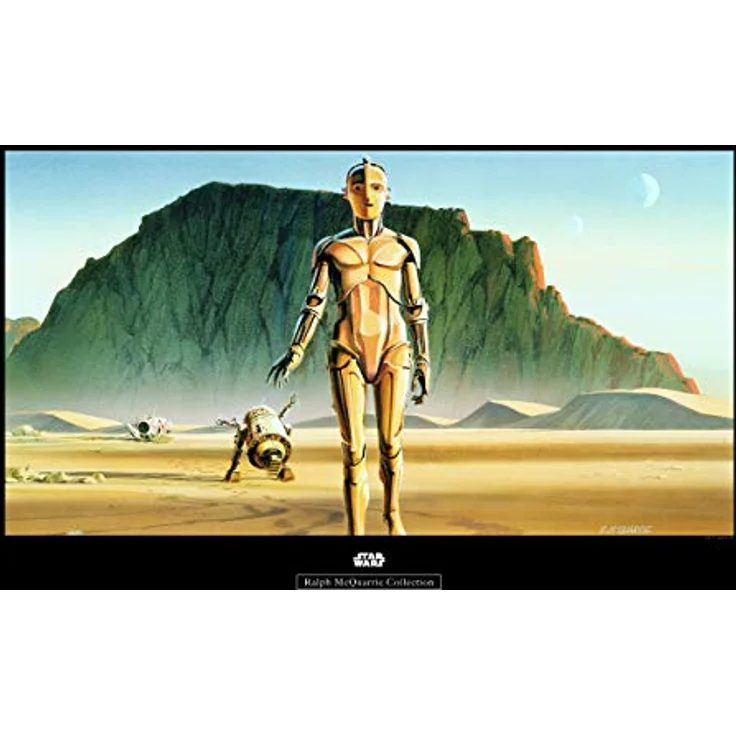 Komar Wandbild | Star Wars Classic RMQ Droids | hochwertiger Kunstdruck auf Premium-Fotopapier, 70 x 50 cm, ohne Rahmen, für Kinderzimmer und Jugendzimmer – Bild 1