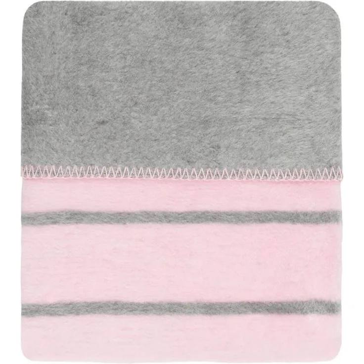 Babydecke aus 100% Baumwolle 75 x 100 mit Streifen Farbe: Rosa