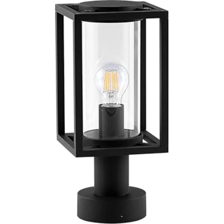Lucande Außenleuchte Ferda, spritzwassergeschützt in Schwarz, 1 flammig E27, moderne Wegeleuchte aus Aluminium – Bild 1
