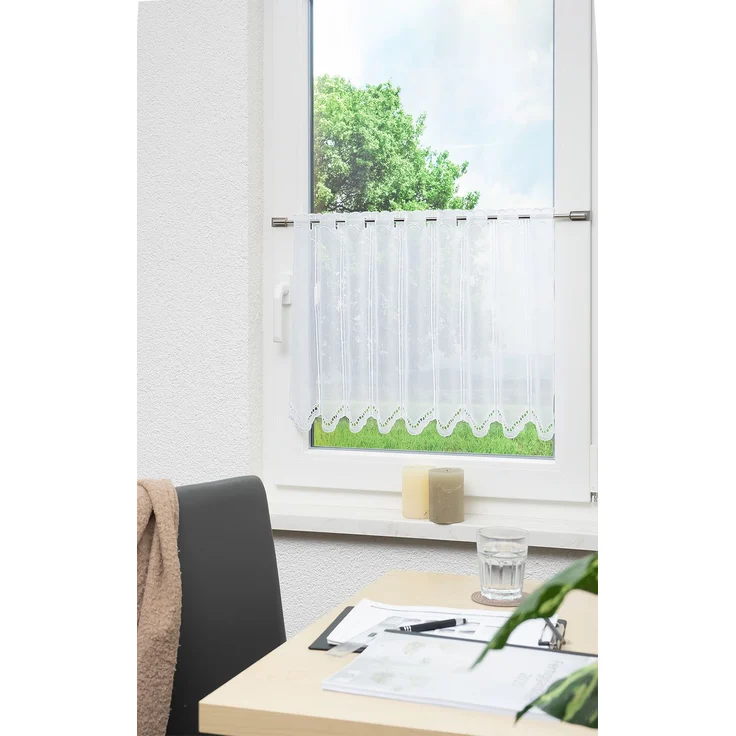 Scheibengardine von Lysel - Bogenmuster (Bx H) 54cm * 45cm reinweiß/Weiß – Bild 5