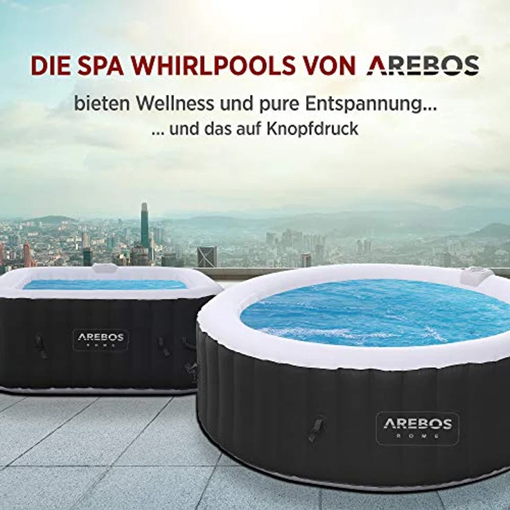 AREBOS Komfort-Set 2 Nackenkissen und Getränkehalter für Whirlpool, weiß, 100% wasserdicht, ergonomisch geformt, langlebiger Polyurethan-Schaum – Bild 3
