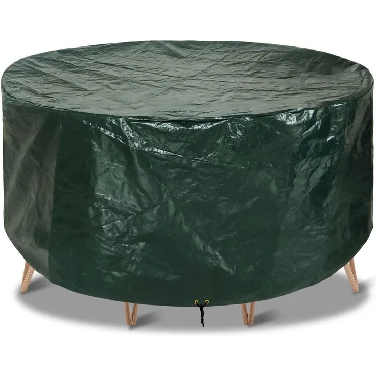 Gartentischabdeckung wasserdicht Polyethylen 250x90 rund 250x90cm Grün