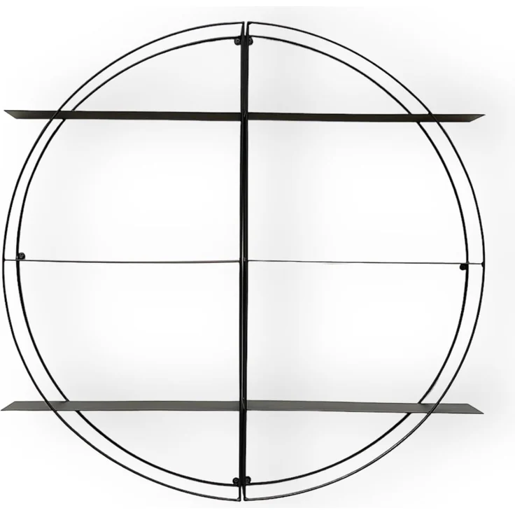 DanDiBo Wandregal Metall Schwarz Rund 96460 Wandmontage 80 cm Modern Wand Wandhalter Regal Wanddeko – Bild 9