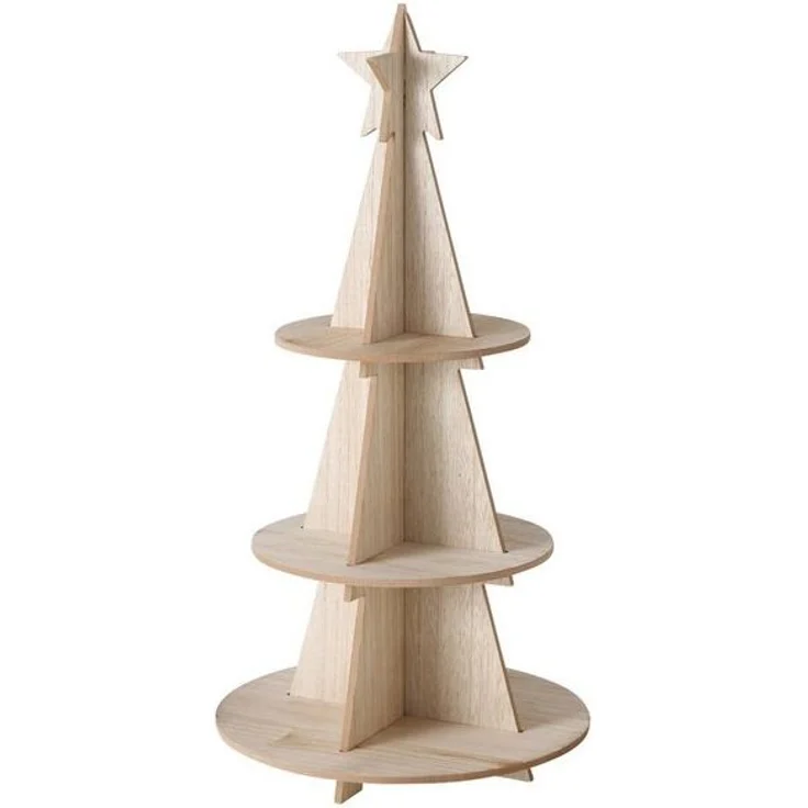 BOLTZE Etagere Etagere CHRISTMAS TREE natur braun Holz Dekoetagere Weihnachtsbaum Tan – Bild 3