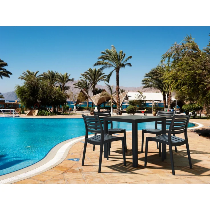 CLP 2er Set Gartenstühle Ares stapelbar und mit modernem Design,schwarz – Bild 5