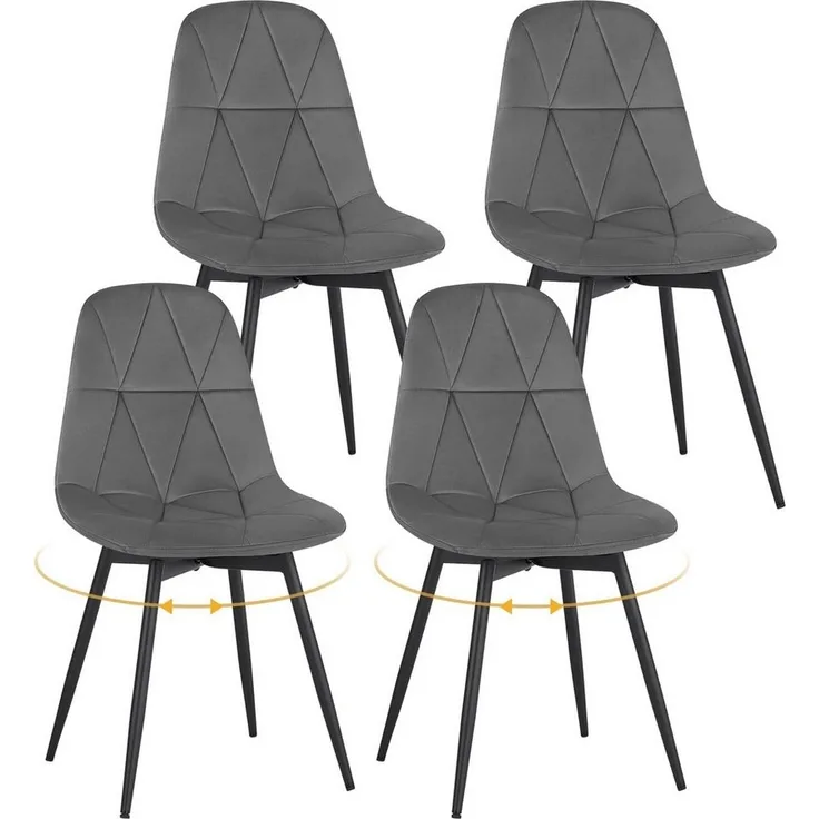 EUGAD Esszimmerstuhl (4 St), 4er Set, Drehstuhl, Ergonomisches Design