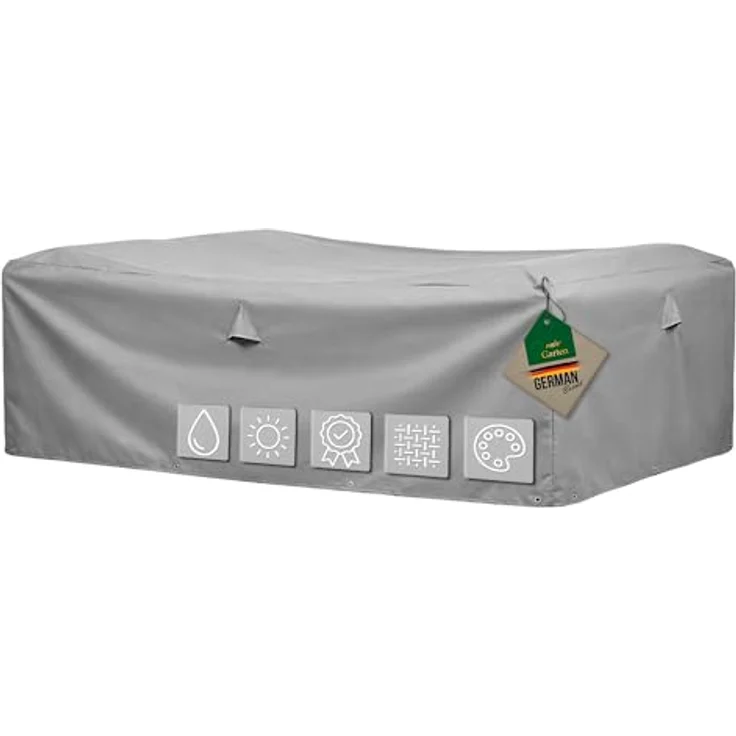 Mehr Garten Lounge Abdeckung rechteckig, 270x270x80 cm, grau, Oxford 600D Gewebe, wasserdicht, UV-beständig und frostfest – Bild 1