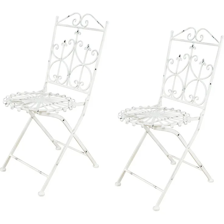 HTI-Living Gartenstuhl Gartenstühle 2er Set Romantic Garden (Set, 2 St), Metallstuhl Klappstuhl