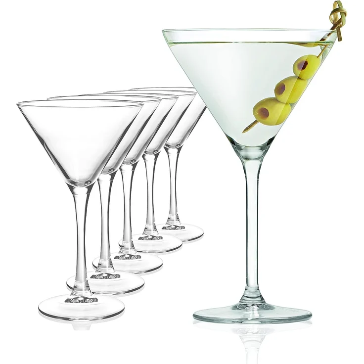 SAHM Martiniglas Martini Gläser 6er Set - 225ml Martini Glas, Cocktailgläser, Sensorik Glas – Bild 1