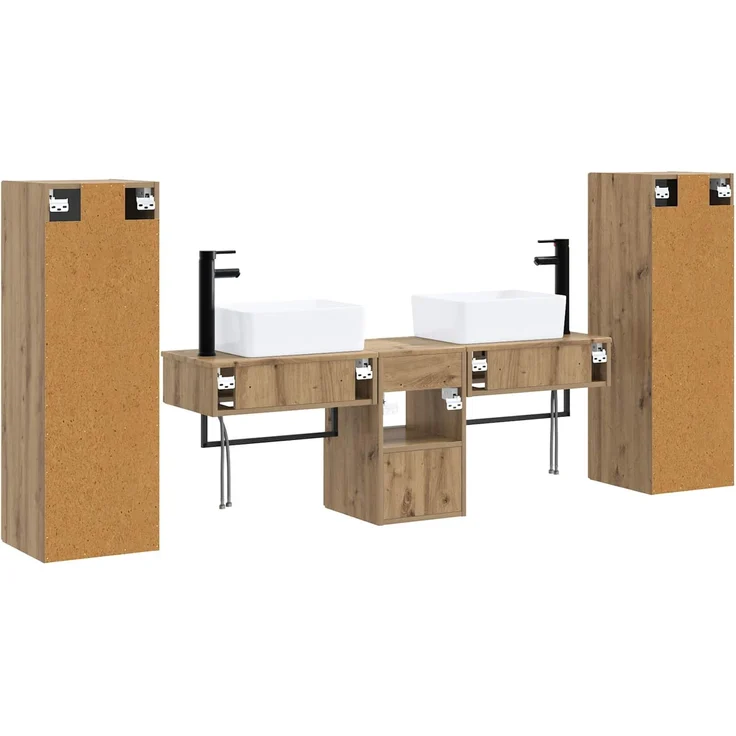 vidaXL Badezimmermöbel-Set 5 Stk. Artisan-Eiche 33 x 34,5 x 100 cm 3405982 – Bild 7