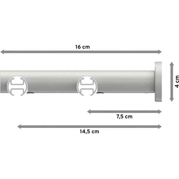 INTERDECO Gardinenstange Platon Santo, Ø 20 mm, 2-läufig, Wandmontage, Weiß