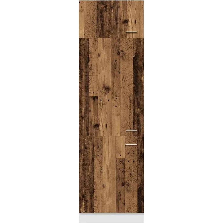 Kühlumbauschrank, Küchenschrank Lyon Altholz-Optik 60 x 57 x 207 cm Holzwerkstoff – Bild 6