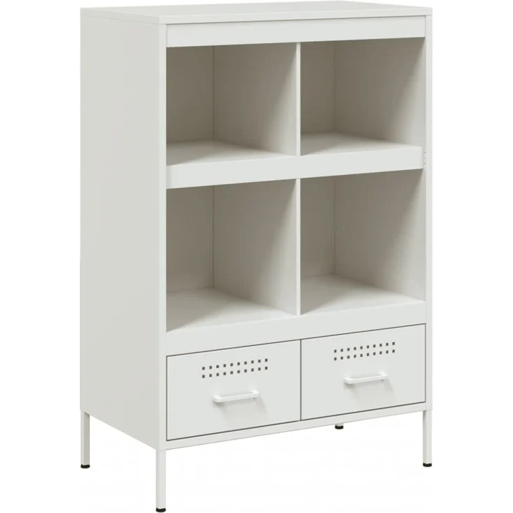 Highboard, BuffetSchrank, Büroschrank Weiß 68 x 39 x 101,5 cm Stahl – Bild 2
