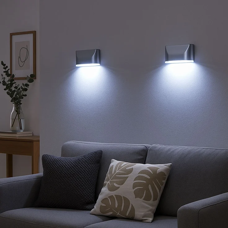 LED Wandleuchte silber, Bewegungsmelder, Dämmerungssensor – Bild 5
